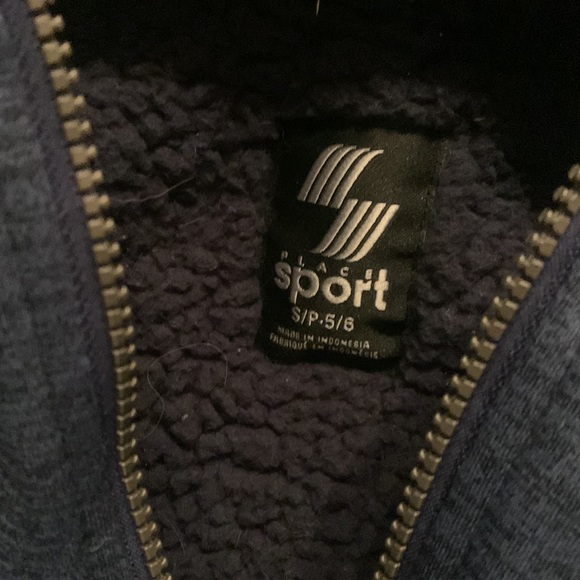 Children’s Place Sport Sherpa Hoodie Navy Blue and Black Size 5/6 never worn - Picture 2 of 4